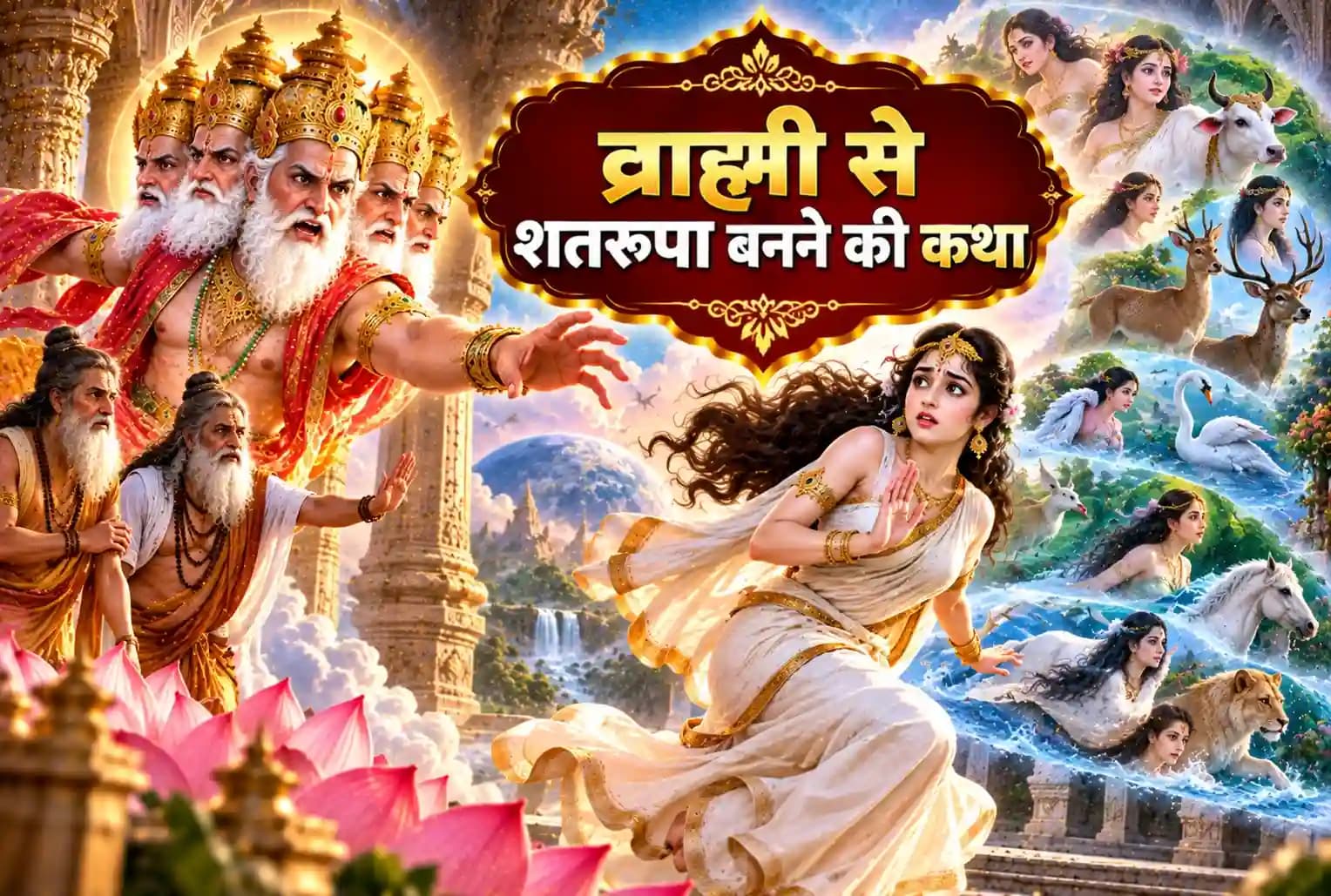 अपनी पुत्री पर काम मोहित क्यों हुए ब्रह्मा ? ब्राह्मी का नाम शतरूपा कैसे पड़ा ? जाने ये रहस्य