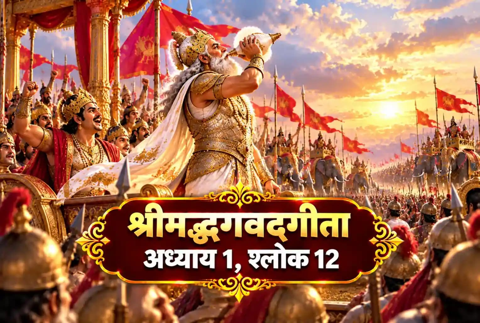 श्रीमद्भगवद्गीता, अध्याय 1, श्लोक 12 : भीष्म पितामह ने दुर्योधन का उत्साह बढ़ाने के लिए शंखनाद क्यों किया ?