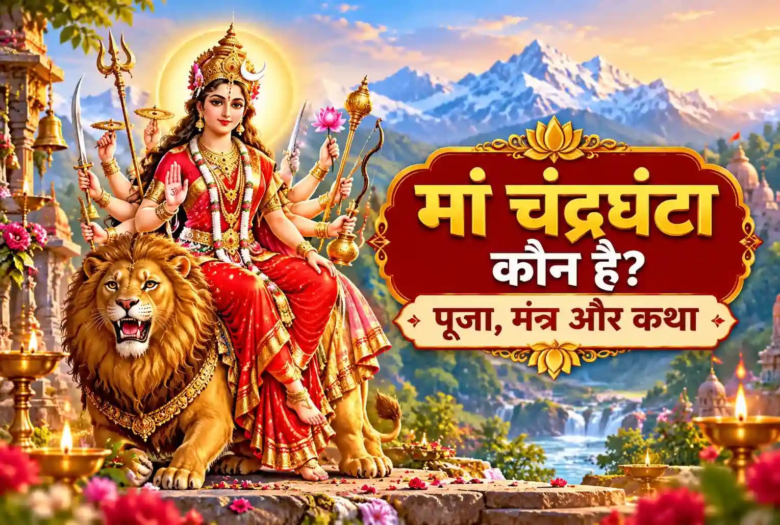 शारदीय नवरात्रि 2026 : तीसरे दिन मां चंद्रघंटा की पूजा क्यों होती है? जानें स्वरूप, कथा और पूजा विधि